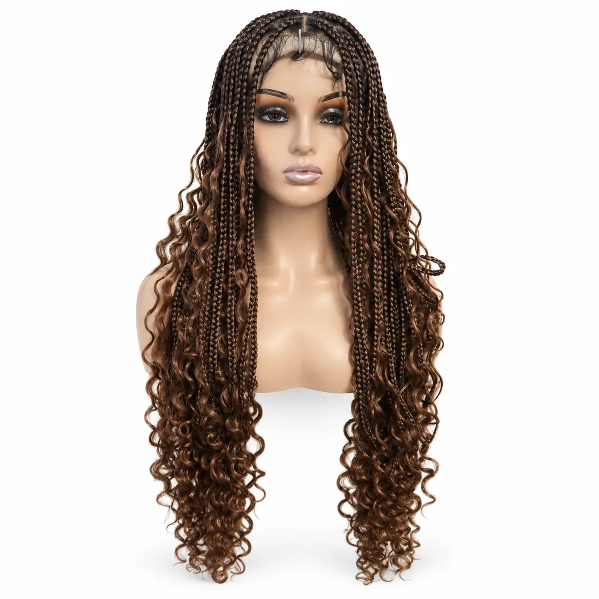 24-inch Long Braided Wig, brown