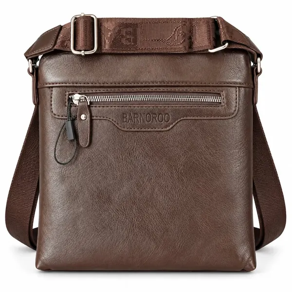Barnoroo Brown Crossbody Shoulder Bag, adjustable strap