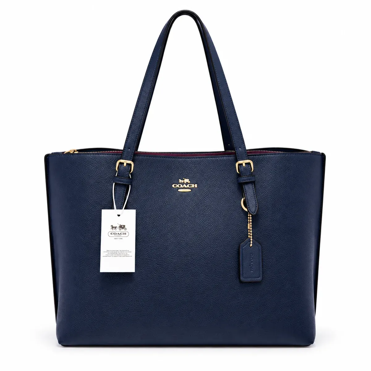 Coach Tote Bag – Navy Blue, large structured tote
