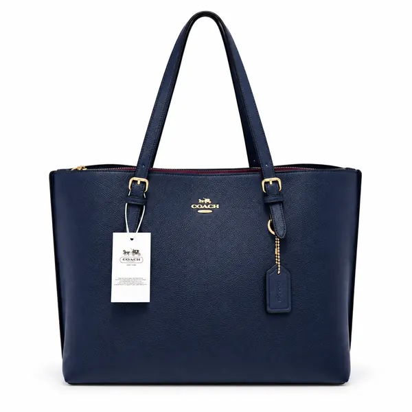 Coach Tote Bag – Navy Blue, large structured tote