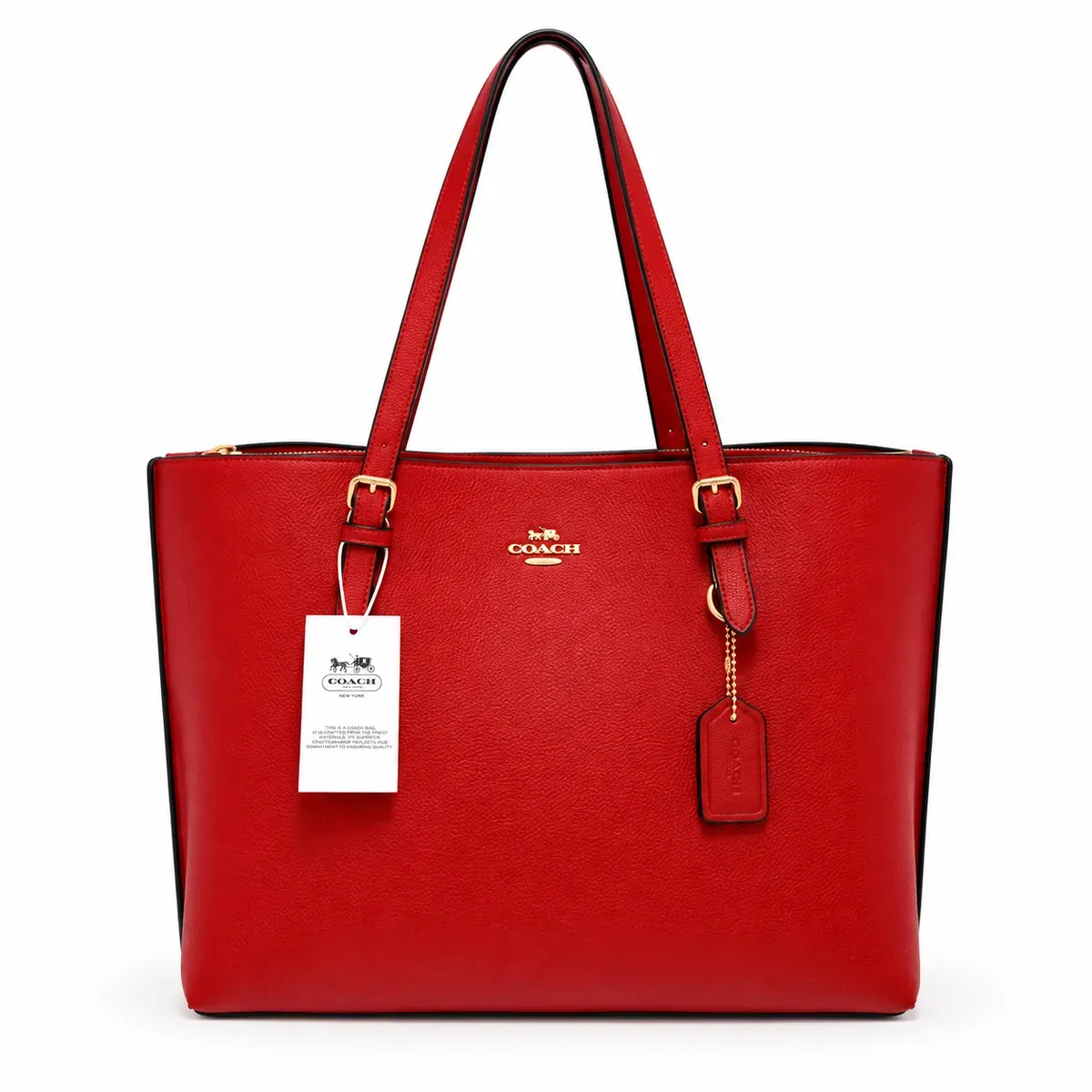 Coach Tote Bag – Red, large structured tote