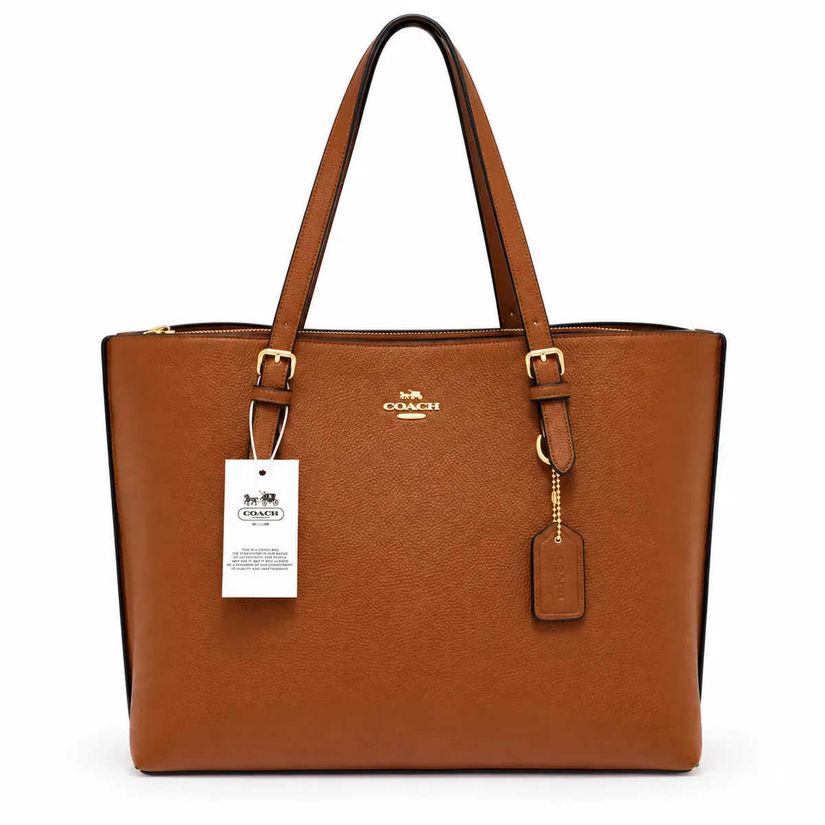 Coach Tote Bag – Tan, large structured tote