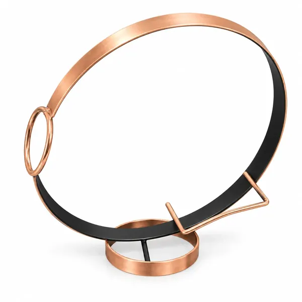 Decorative copper and black single-bottle wine rack