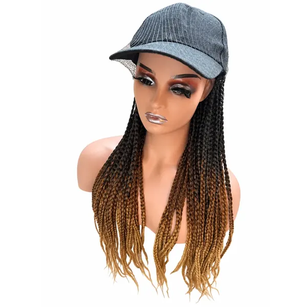 Grey Cap Braided Wig, grey cap