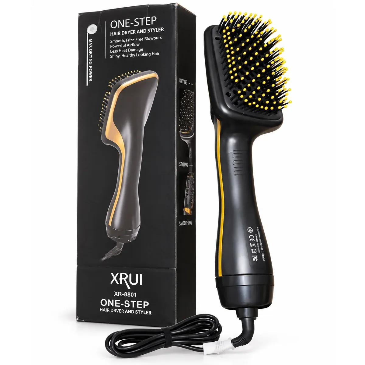 One-Step Hair Dryer & Styling Brush, hot-air paddle brush